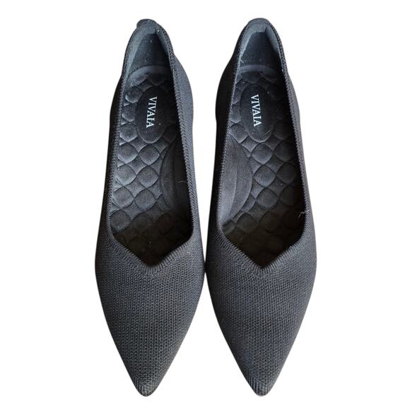 VIVAIA Pointed Toe Kitten Heels Scarlett Black Size 40 9 - Picture 4 of 8